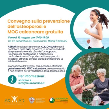 ORISTANO – Modulo di registrazione per lo screening gratuito con la MOC Calcaneare al Convegno sulla prevenzione dell’osteoporosi